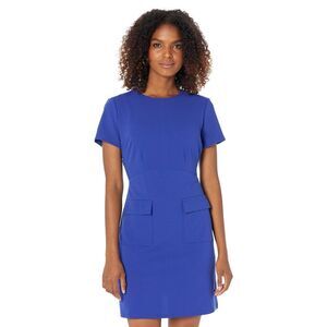 Donna Morgan Women's Patch Pocket Mini Dress 8 Clematis Blue